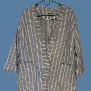 Chico’s 3/4 Sl Stripe jacket